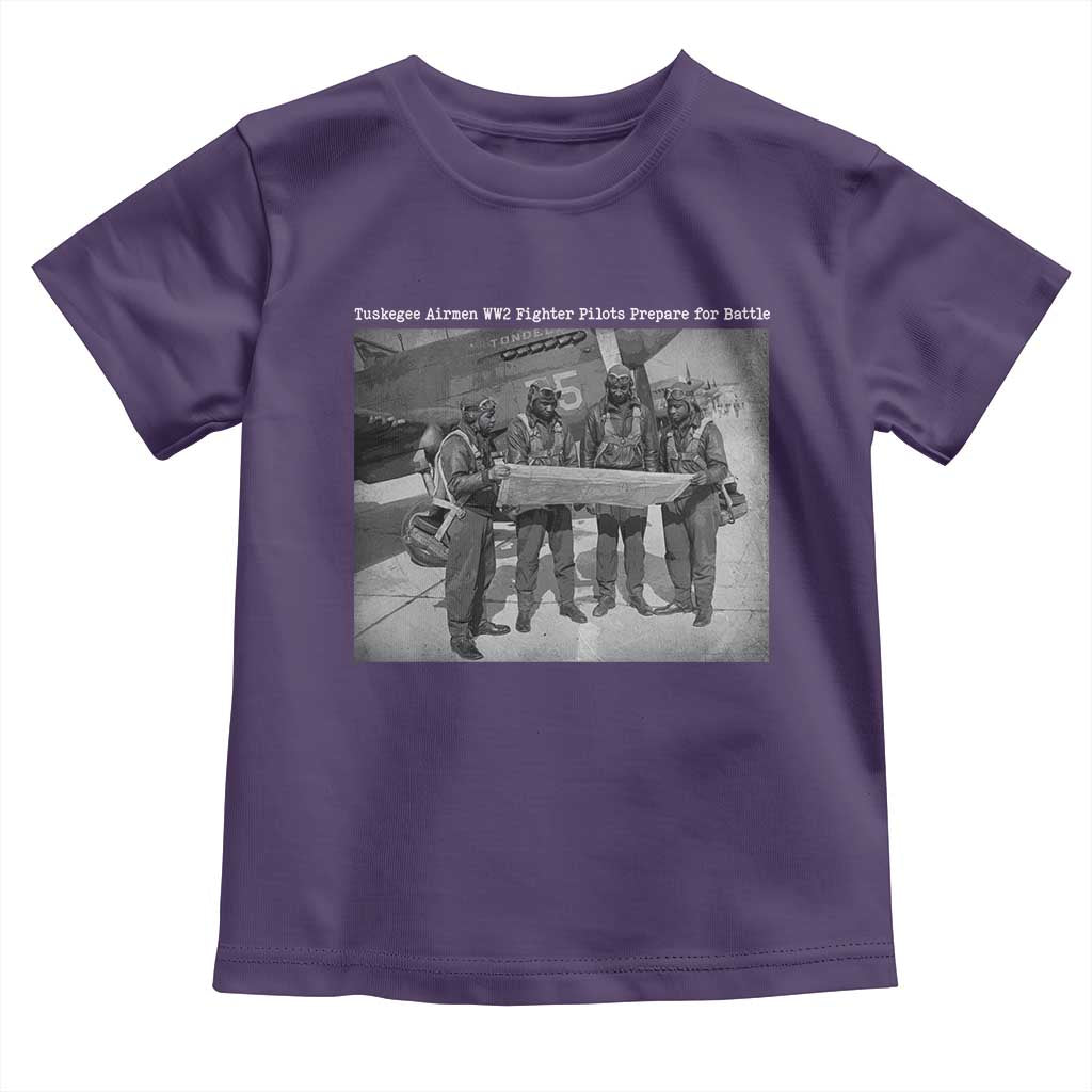 Tuskegee Airmen Toddler T Shirt African American Heroes Preparing for Battle WW2 TS10 Purple Print Your Wear