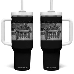 Tuskegee Airmen Tumbler With Handle African American Heroes Preparing for Battle WW2 TS10 One Size: 40 oz Black Print Your Wear