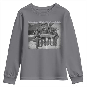 Tuskegee Airmen Youth Sweatshirt African American Heroes Preparing for Battle WW2 TS10 Charcoal Print Your Wear