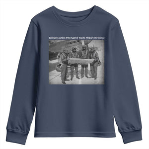 Tuskegee Airmen Youth Sweatshirt African American Heroes Preparing for Battle WW2 TS10 Navy Print Your Wear