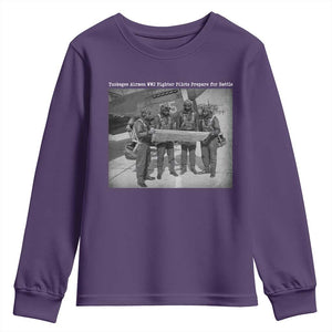 Tuskegee Airmen Youth Sweatshirt African American Heroes Preparing for Battle WW2 TS10 Purple Print Your Wear