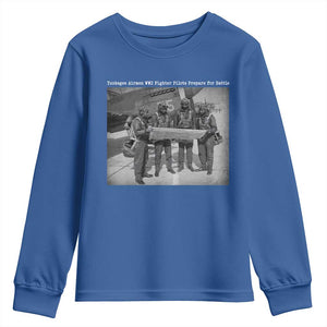 Tuskegee Airmen Youth Sweatshirt African American Heroes Preparing for Battle WW2 TS10 Royal Blue Print Your Wear