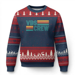 VBS Crew Ugly Christmas Sweater Vacation Bible School Church Camp Retro Vintage TS10 Navy Red Print Your Wear
