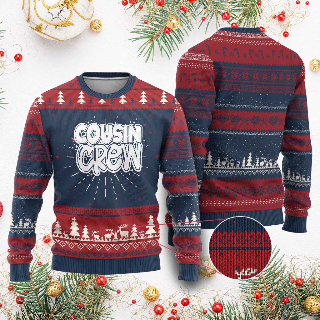 Cousin Crew Knit Sweatshirt Cute Matching Cousins Summer Beach Vacation TS10 Burgundy Print Your Wear