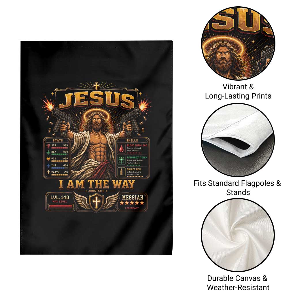 Jesus I Am the Way Character Stats RPG Books Garden Flag