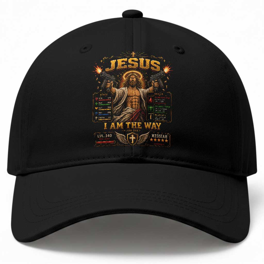 Jesus I Am the Way Character Stats RPG Books Baseball Cap