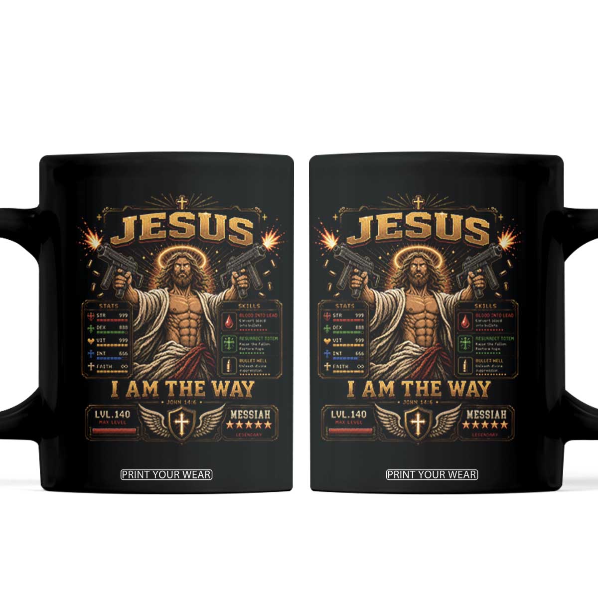 Jesus I Am the Way Character Stats RPG Books Coffee Mug