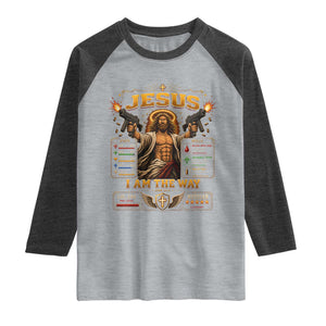 Jesus I Am the Way Character Stats RPG Books Raglan Shirt