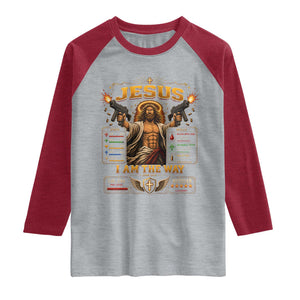Jesus I Am the Way Character Stats RPG Books Raglan Shirt