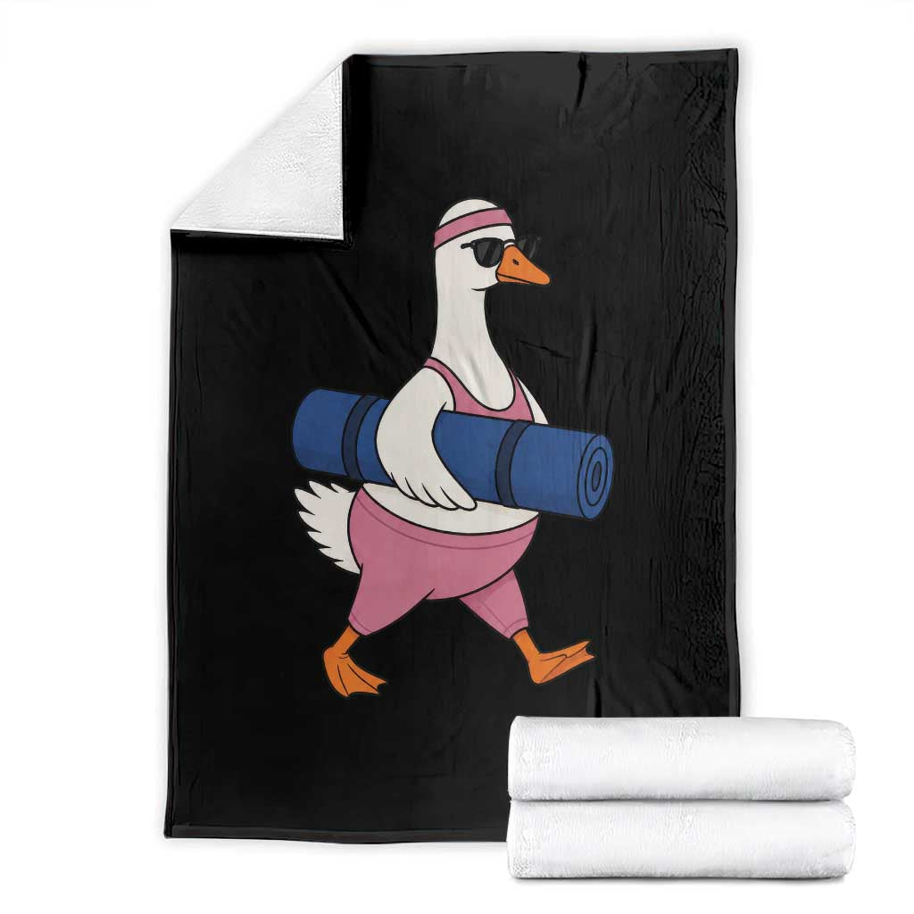 Yoga Goose Carrying Mat Throw Blanket Funny Yogi Workout Fitness Graphic TS10 Black Print Your Wear