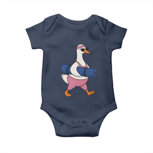 Yoga Goose Carrying Mat Baby Onesie Funny Yogi Workout Fitness Graphic