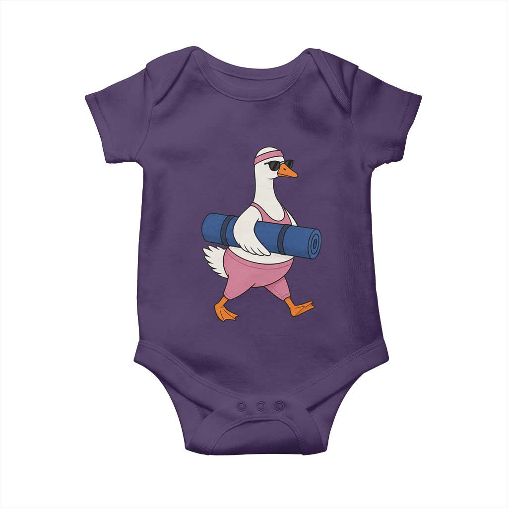 Yoga Goose Carrying Mat Baby Onesie Funny Yogi Workout Fitness Graphic