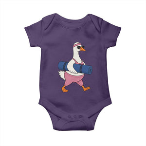 Yoga Goose Carrying Mat Baby Onesie Funny Yogi Workout Fitness Graphic