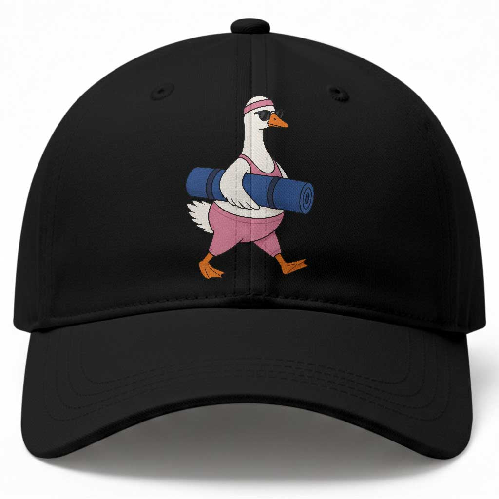 Yoga Goose Carrying Mat Baseball Cap Funny Yogi Workout Fitness Graphic TS10 Print Your Wear