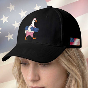 Yoga Goose Carrying Mat Baseball Cap Funny Yogi Workout Fitness Graphic