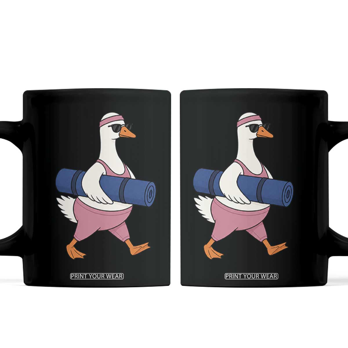 Yoga Goose Carrying Mat Coffee Mug Funny Yogi Workout Fitness Graphic