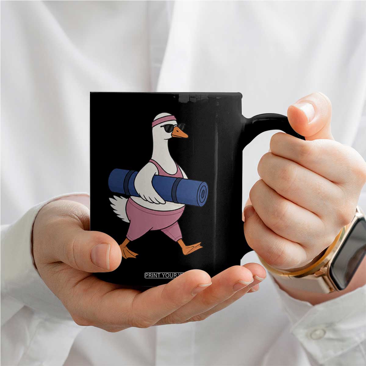 Yoga Goose Carrying Mat Coffee Mug Funny Yogi Workout Fitness Graphic