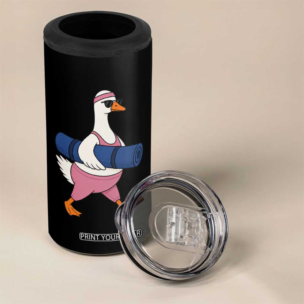 Yoga Goose Carrying Mat 4 in 1 Can Cooler Tumbler Funny Yogi Workout Fitness Graphic