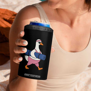 Yoga Goose Carrying Mat 4 in 1 Can Cooler Tumbler Funny Yogi Workout Fitness Graphic
