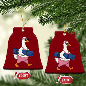 Yoga Goose Carrying Mat Ceramic Ornament Funny Yogi Workout Fitness Graphic