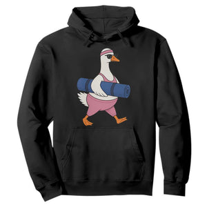 Yoga Goose Carrying Mat Hoodie Funny Yogi Workout Fitness Graphic