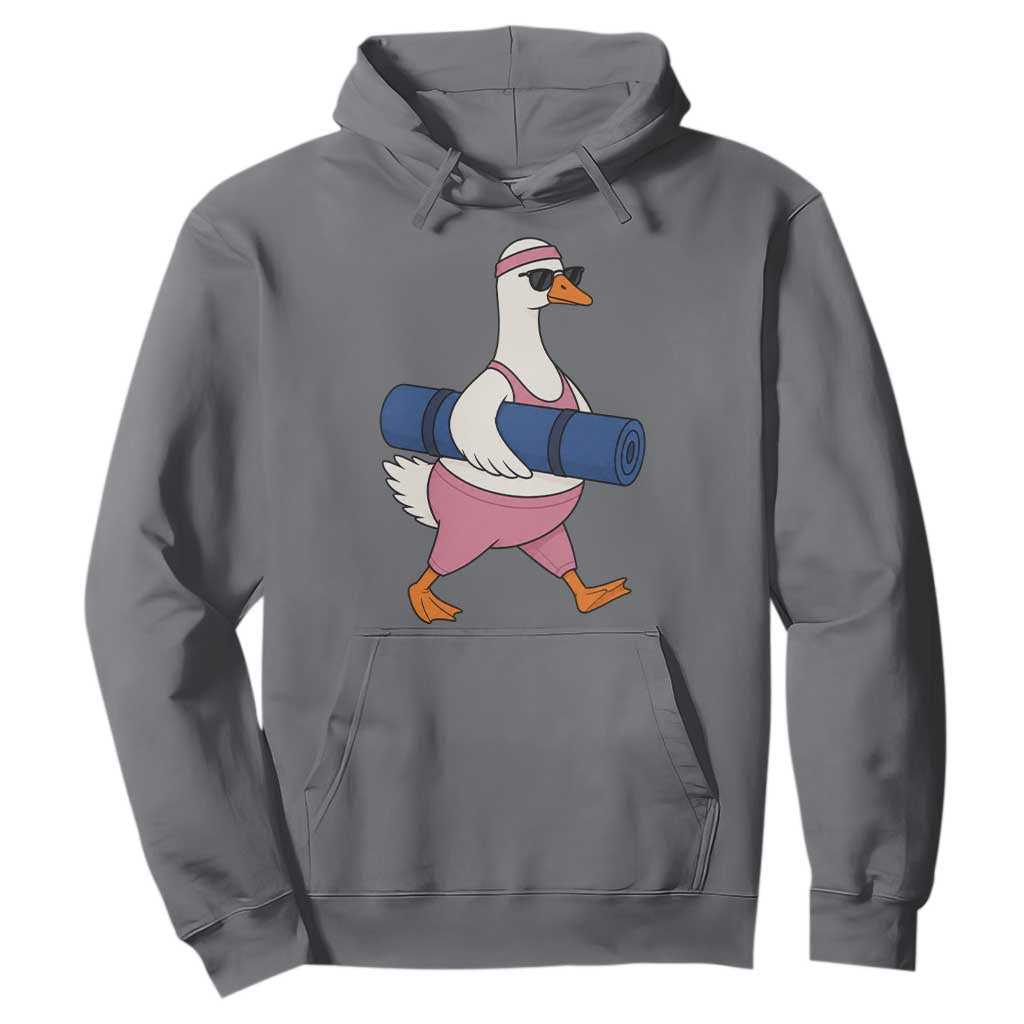 Yoga Goose Carrying Mat Hoodie Funny Yogi Workout Fitness Graphic