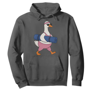 Yoga Goose Carrying Mat Hoodie Funny Yogi Workout Fitness Graphic