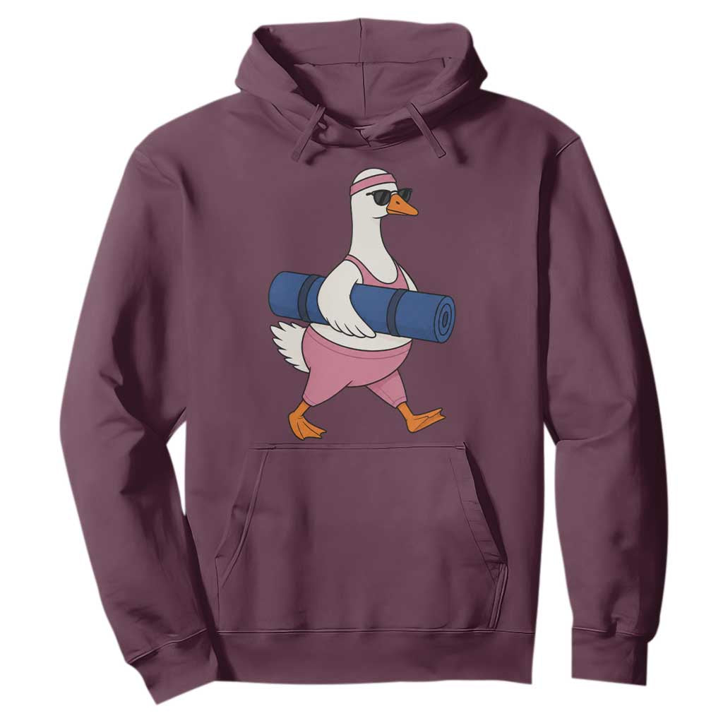 Yoga Goose Carrying Mat Hoodie Funny Yogi Workout Fitness Graphic