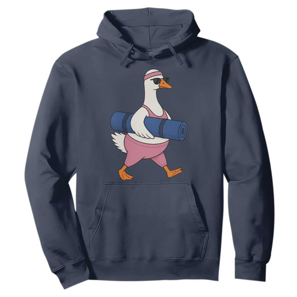 Yoga Goose Carrying Mat Hoodie Funny Yogi Workout Fitness Graphic