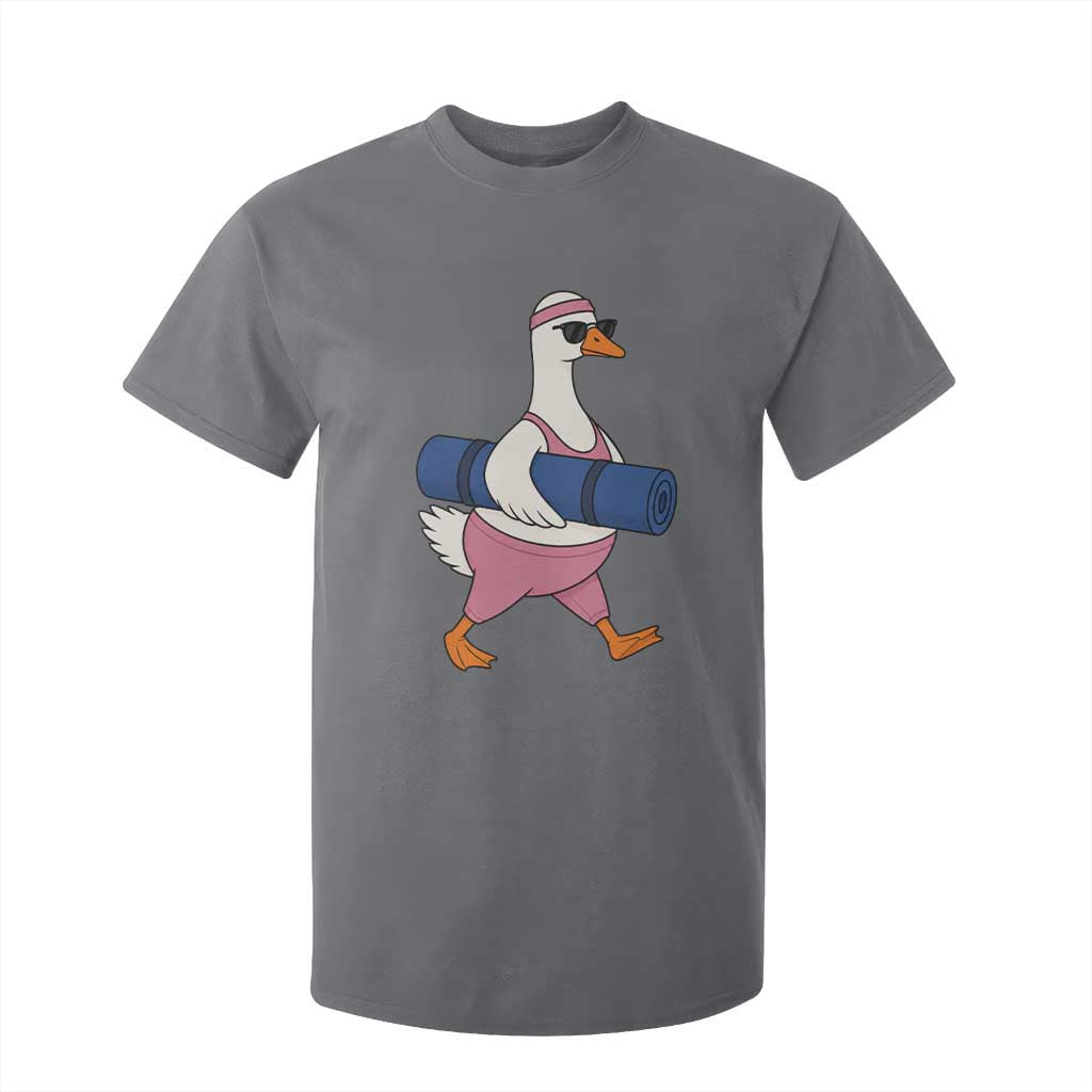 Yoga Goose Carrying Mat T Shirt For Kid Funny Yogi Workout Fitness Graphic