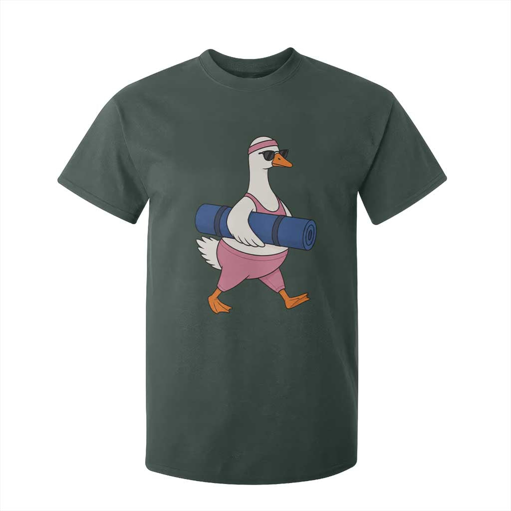 Yoga Goose Carrying Mat T Shirt For Kid Funny Yogi Workout Fitness Graphic