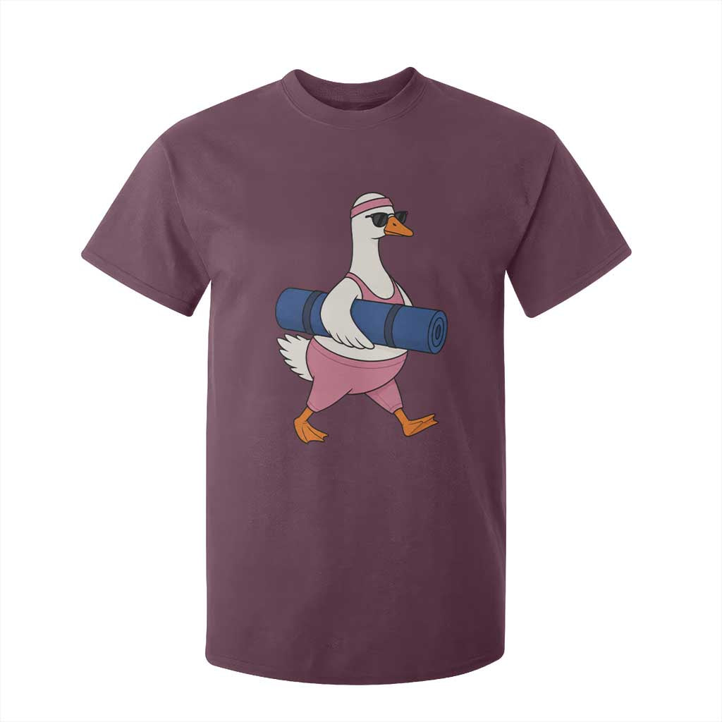 Yoga Goose Carrying Mat T Shirt For Kid Funny Yogi Workout Fitness Graphic