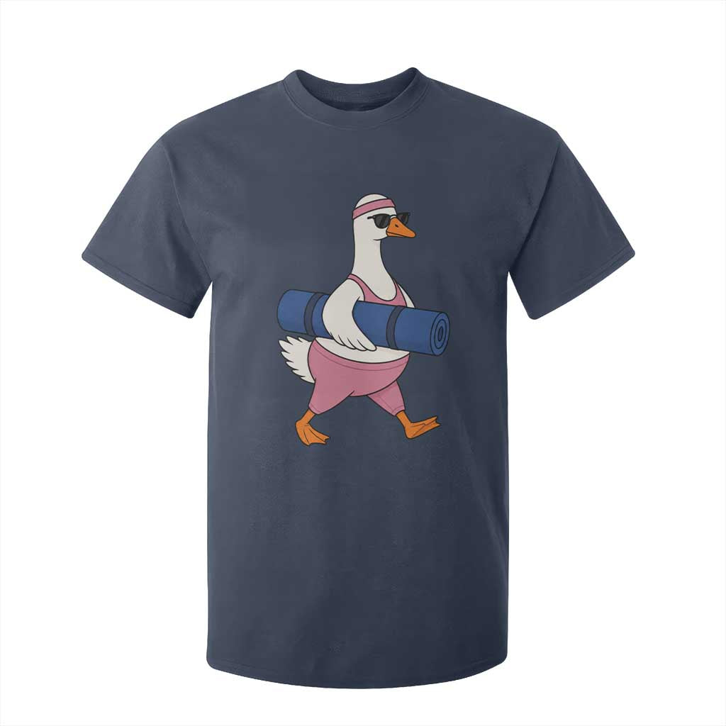 Yoga Goose Carrying Mat T Shirt For Kid Funny Yogi Workout Fitness Graphic