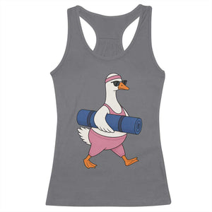 Yoga Goose Carrying Mat Racerback Tank Top Funny Yogi Workout Fitness Graphic
