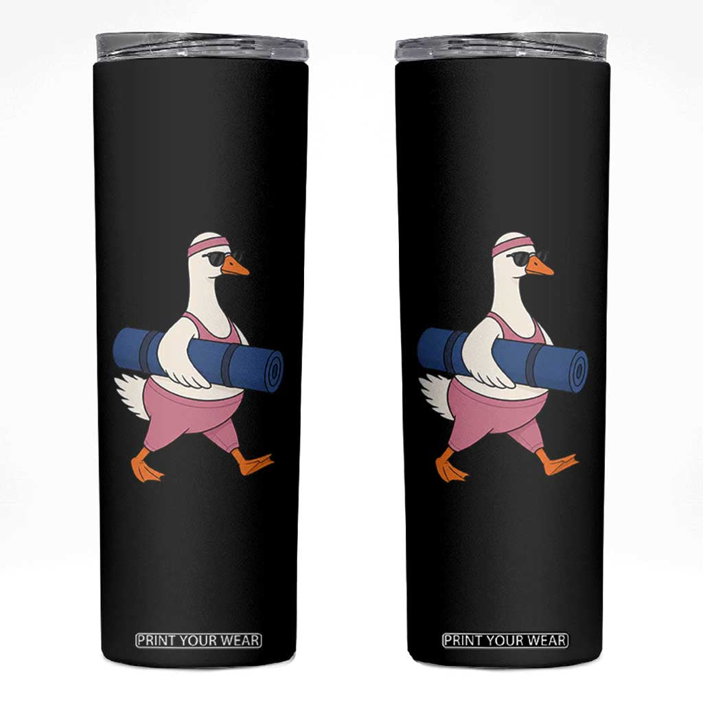 Yoga Goose Carrying Mat Skinny Tumbler Funny Yogi Workout Fitness Graphic