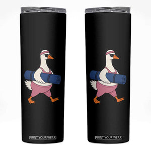 Yoga Goose Carrying Mat Skinny Tumbler Funny Yogi Workout Fitness Graphic