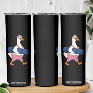 Yoga Goose Carrying Mat Skinny Tumbler Funny Yogi Workout Fitness Graphic