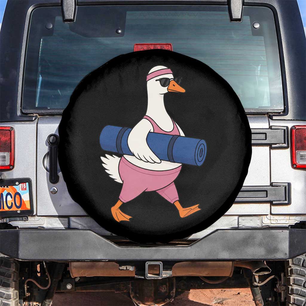 Yoga Goose Carrying Mat Spare Tire Cover Funny Yogi Workout Fitness Graphic TS10 No hole Black Print Your Wear