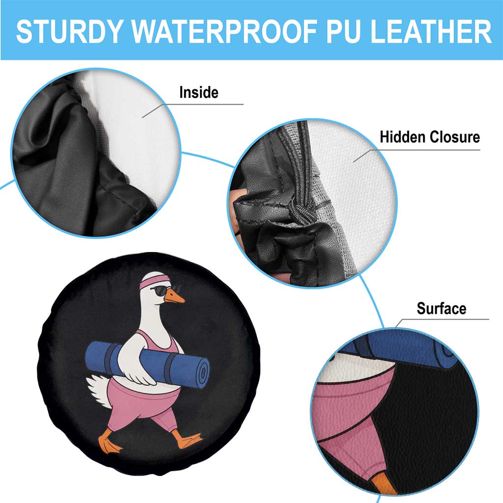 Yoga Goose Carrying Mat Spare Tire Cover Funny Yogi Workout Fitness Graphic