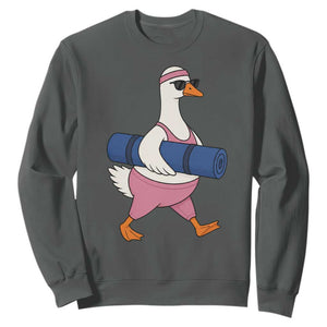 Yoga Goose Carrying Mat Sweatshirt Funny Yogi Workout Fitness Graphic
