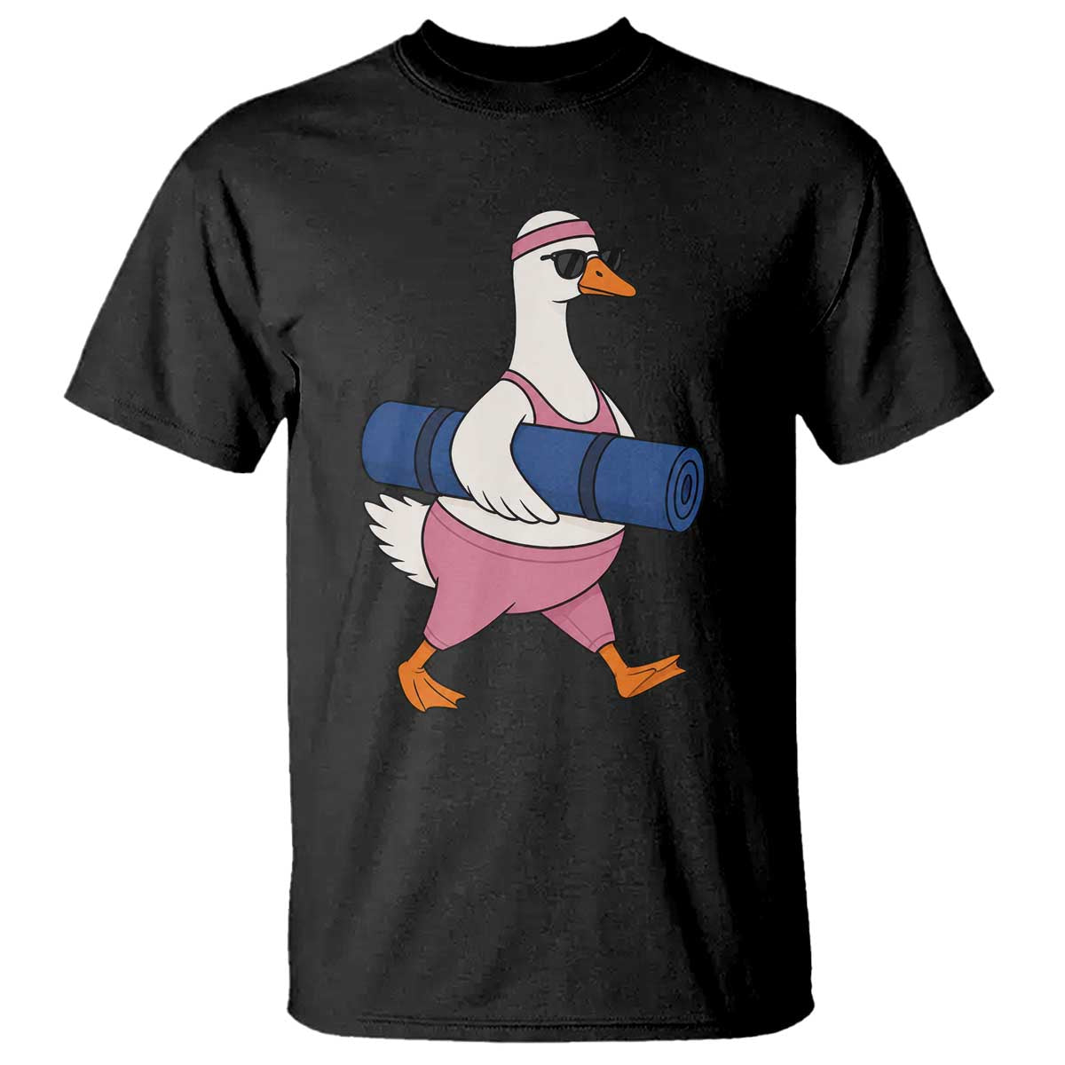Yoga Goose Carrying Mat T Shirt Funny Yogi Workout Fitness Graphic TS10 Black Print Your Wear