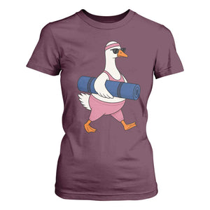 Yoga Goose Carrying Mat T Shirt For Women Funny Yogi Workout Fitness Graphic