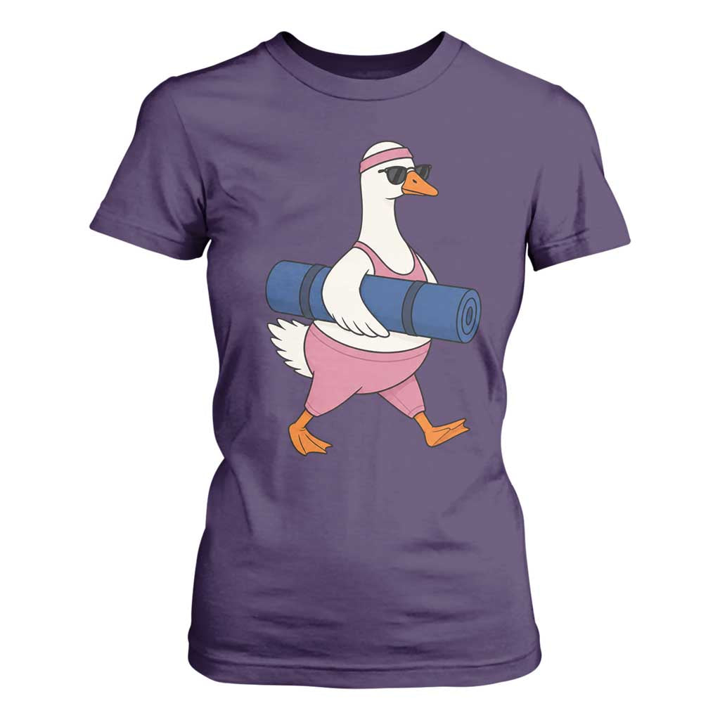Yoga Goose Carrying Mat T Shirt For Women Funny Yogi Workout Fitness Graphic