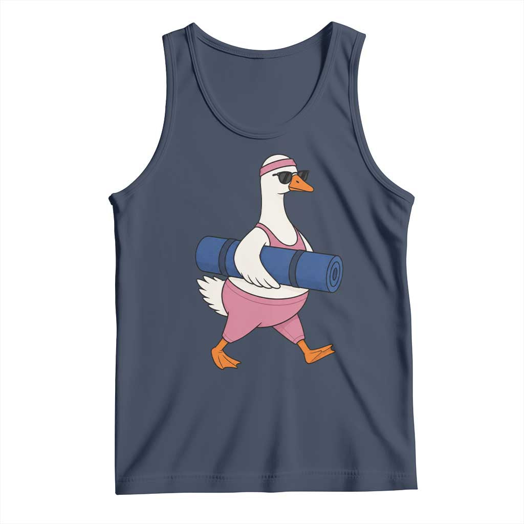 Yoga Goose Carrying Mat Tank Top Funny Yogi Workout Fitness Graphic