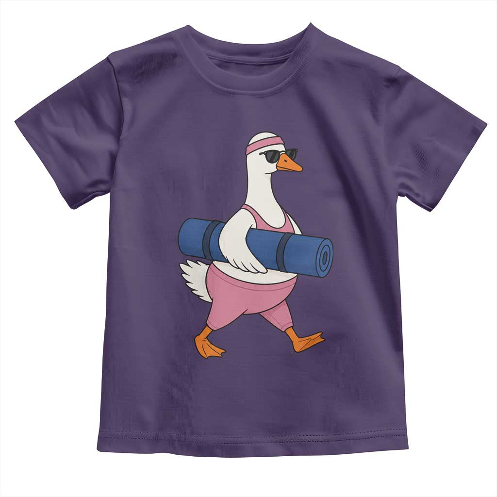 Yoga Goose Carrying Mat Toddler T Shirt Funny Yogi Workout Fitness Graphic