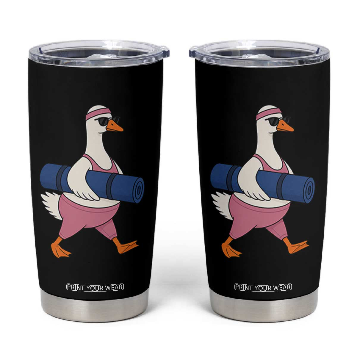 Yoga Goose Carrying Mat Tumbler Cup Funny Yogi Workout Fitness Graphic TS10 Black Print Your Wear