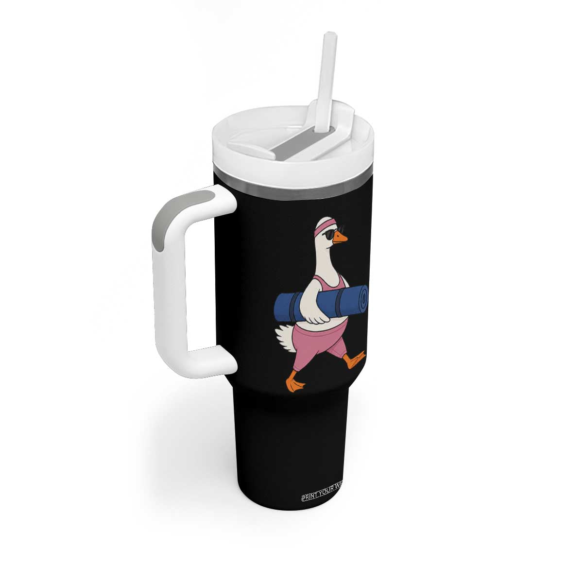 Yoga Goose Carrying Mat Tumbler With Handle Funny Yogi Workout Fitness Graphic