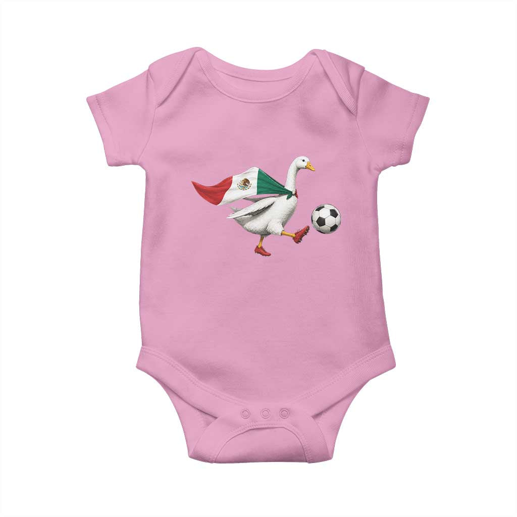 Mexico Soccer Goose Baby Onesie Mexico Futbol Fan TS10 Light Pink Print Your Wear