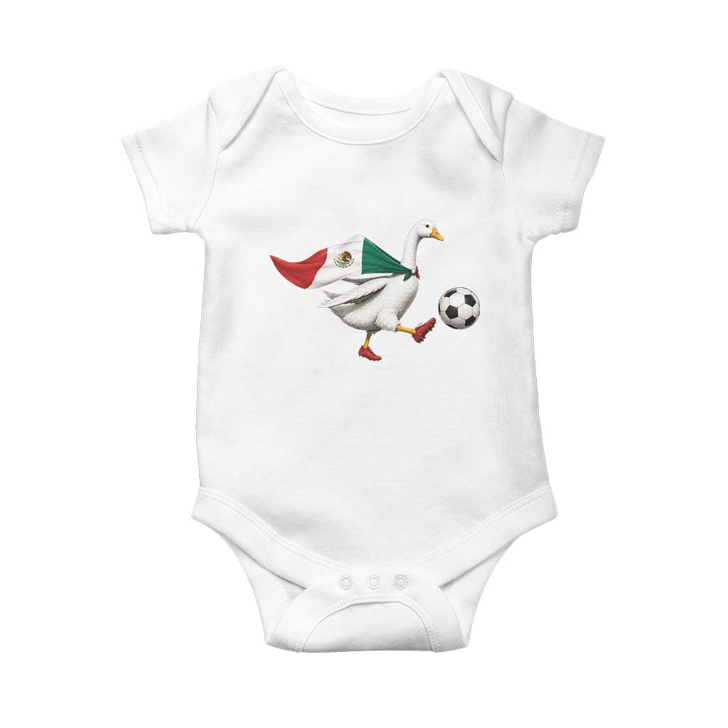 Mexico Soccer Goose Baby Onesie Mexico Futbol Fan TS10 White Print Your Wear