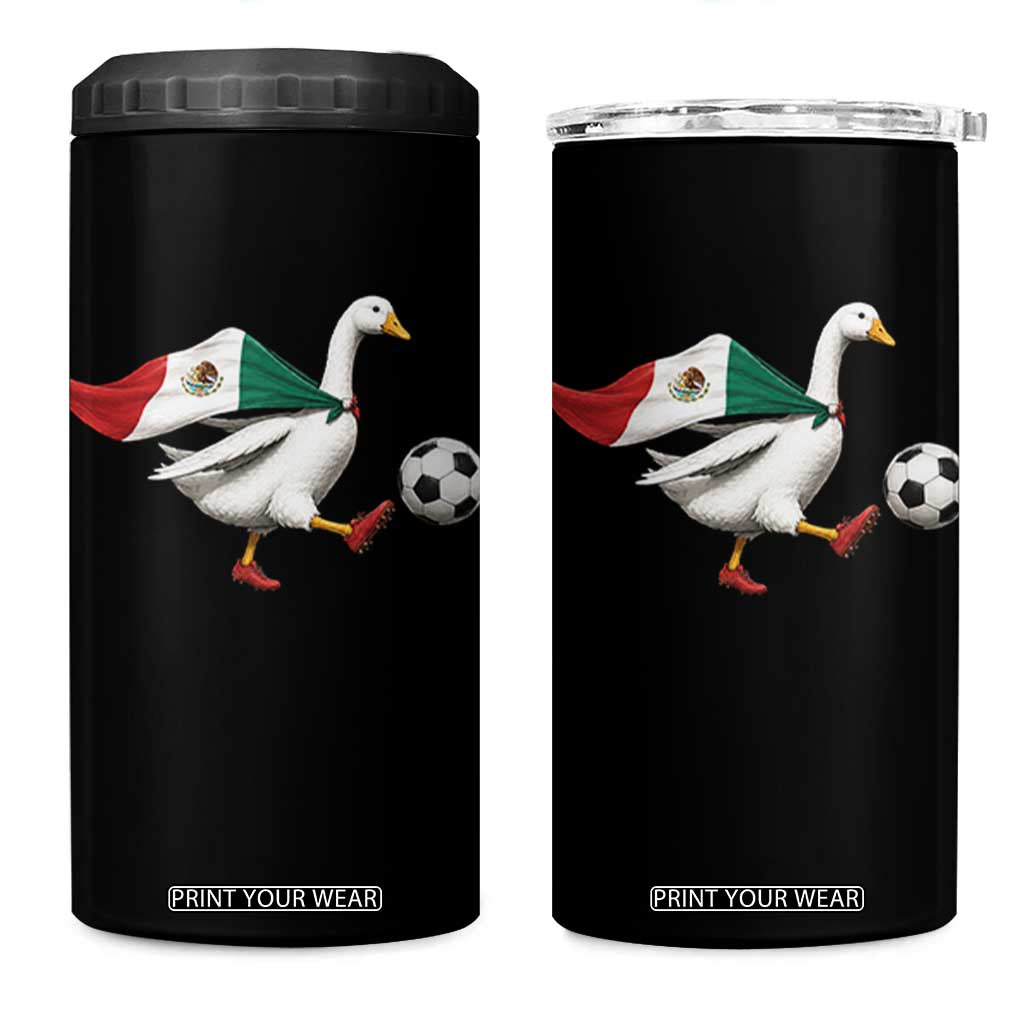 Mexico Soccer Goose 4 in 1 Can Cooler Tumbler Mexico Futbol Fan TS10 One Size: 16 oz Black Print Your Wear
